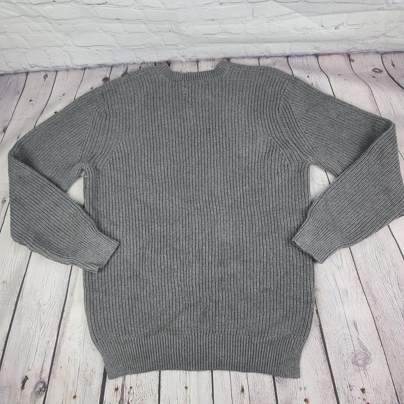 Goodlife Men's Slim Fit Crewneck Pullover Sweater Mid Weight Knit Gray Large - Picture 7 of 9